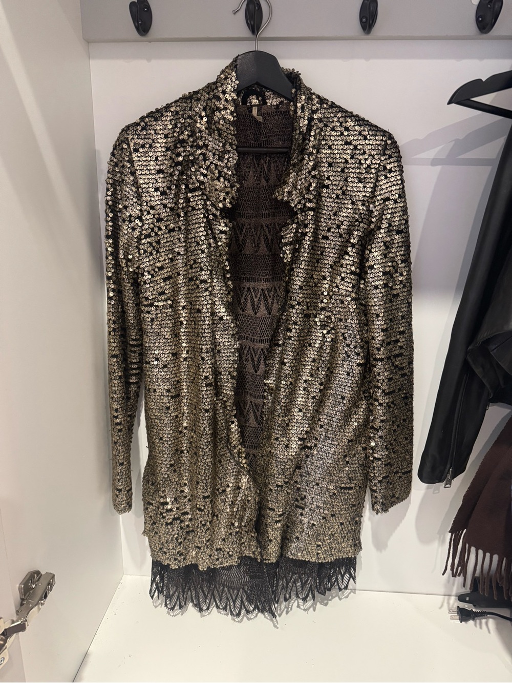 Free People Stardust Lace Metallic Sequin Jacket - Picture 2 of 5